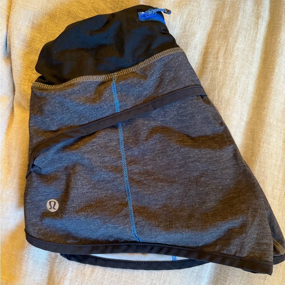SOLD ON DEPOP Lululemon Athletica Black and Gray Athletic Shorts